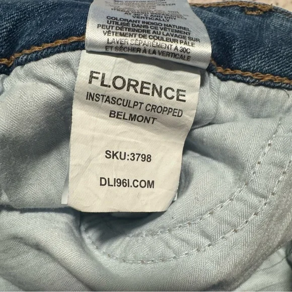 DL1961 Florence Instasculpt Cropped Belmont Blue Jeans Size 24 - Picture 6 of 9